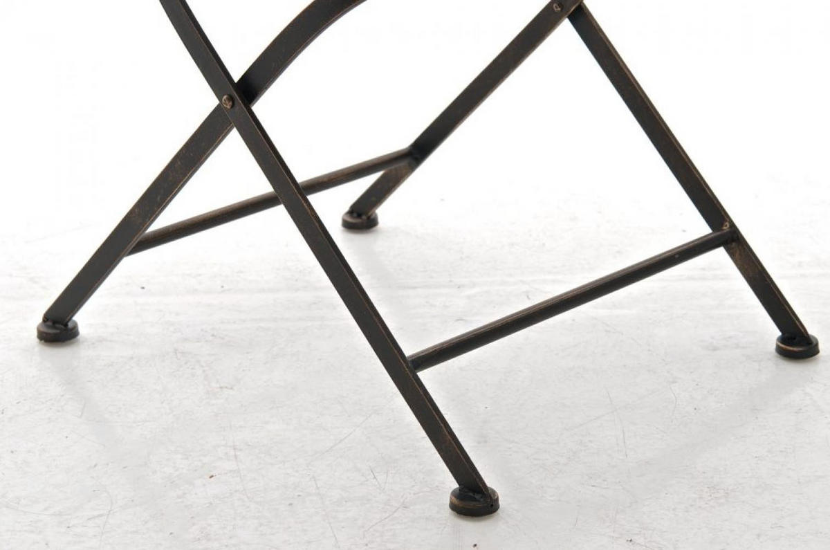 GARTENKLAPPSTUHL Metall Bronze - Bronzefarben, Metall (40/92/50cm) - CLP