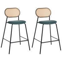 BARSTUHL 2er-Set Schwarz Adaver - Schwarz/Braun, Metall (57/102/52cm) - Beliani