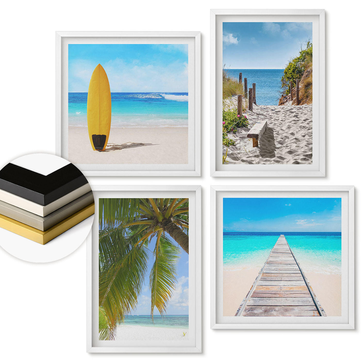 ArtPrintCave Wandbilder Weiß 50x50 cm