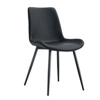 STUHL-SET DE-36498 4 Stück mit Kunstlederbezug Schwarz - Schwarz, Metall (47/83/50cm) - ComfortXL
