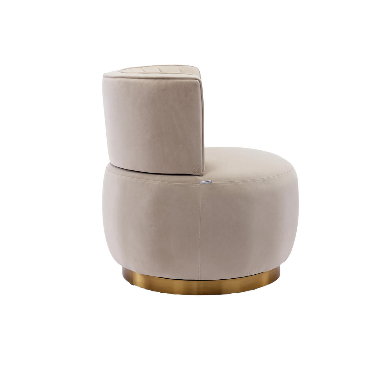 SESSEL Samt Beige drehbar - Beige, Holzwerkstoff/Textil (62.5/69.5/62cm) - WISHDOR