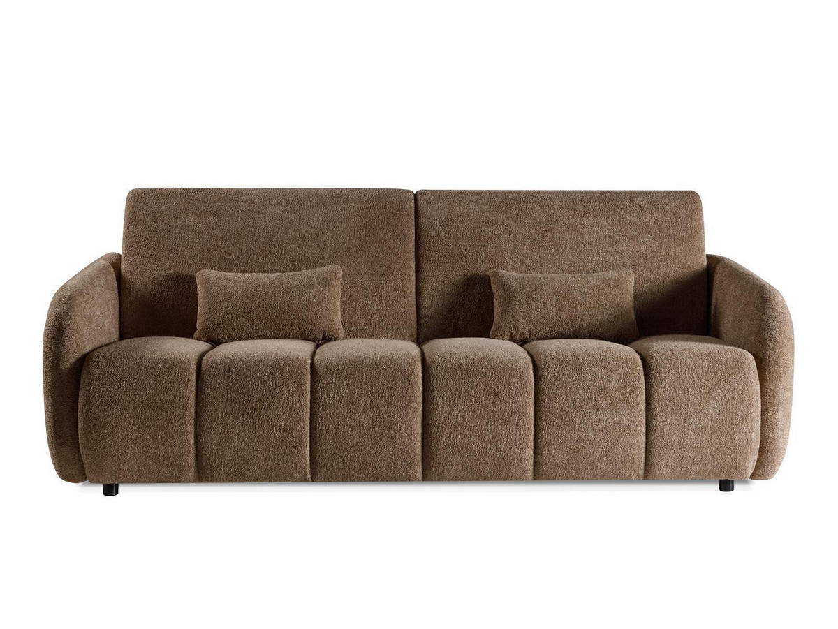 SOFA Kopiko Braun, mit Schlaffunktion und Bettkasten - Braun, Holzwerkstoff (225/93/100cm)