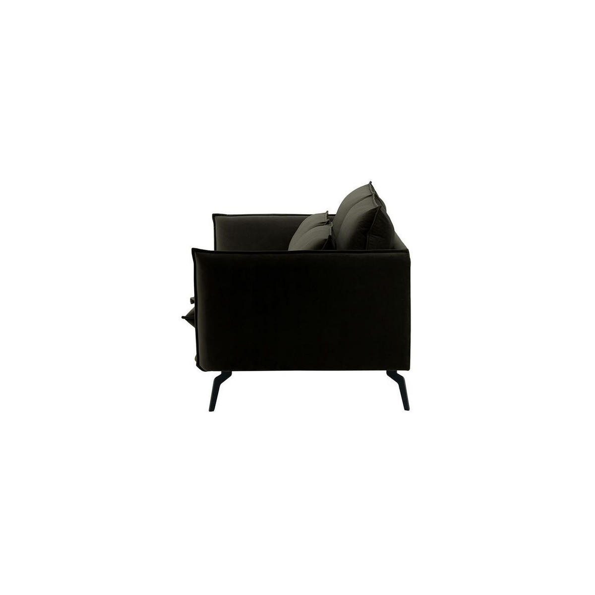 DREISITZER-SOFA Layla-Velluto 20 - Schwarz, Holz/Textil (237/95/98cm)