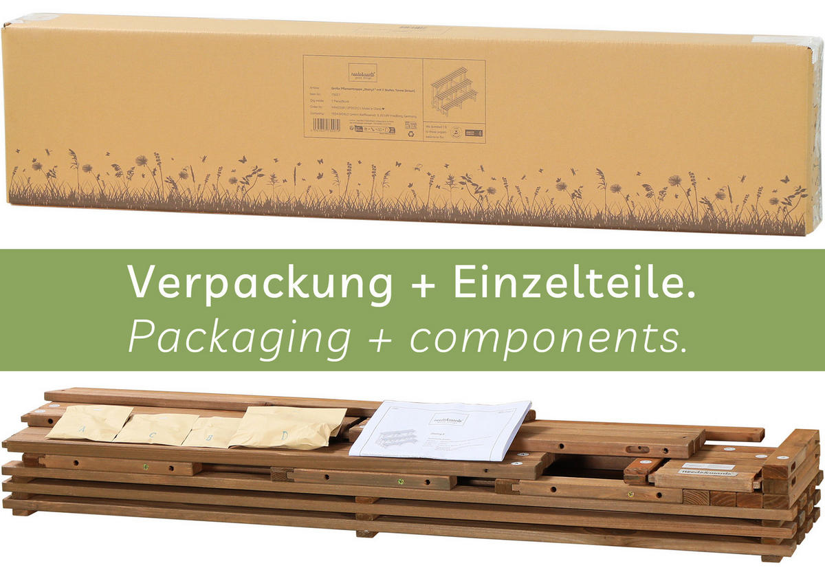 PFLANZENTREPPE Stairy1 - Braun, Holz (110/75/61cm) - needs&wants
