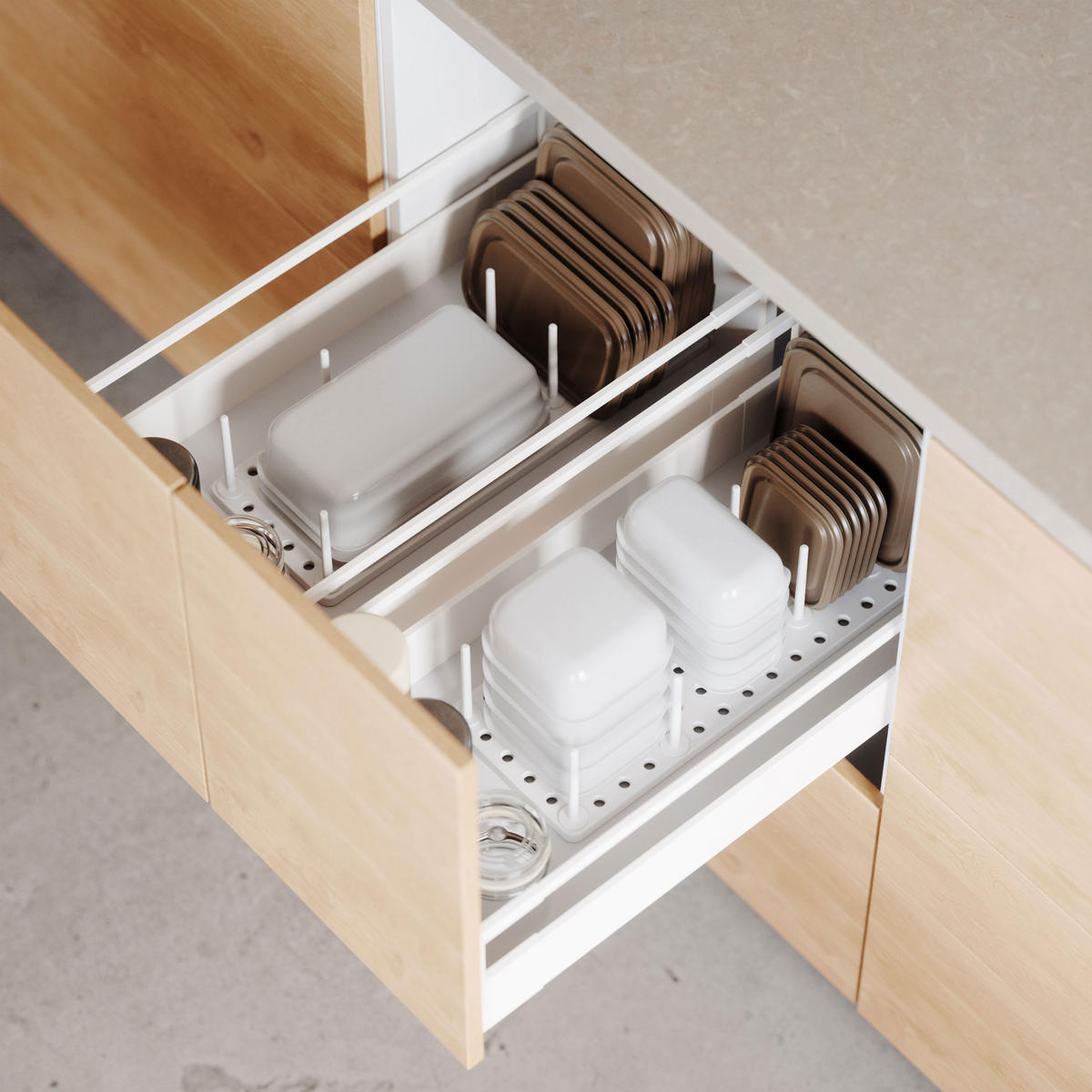 SCHUBLADENORGANIZER Peggy 2er-Set, Weiß - Weiß, Kunststoff (15/10/55cm) - Umbra