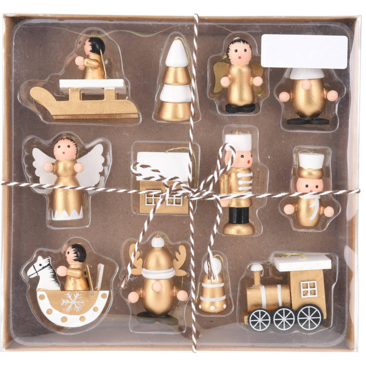 WEIHNACHTSBAUMSPIELZEUGE Holz 12er-Set - Beige, Holz (3.2/20.5/19.5cm) - Home Styling Collection