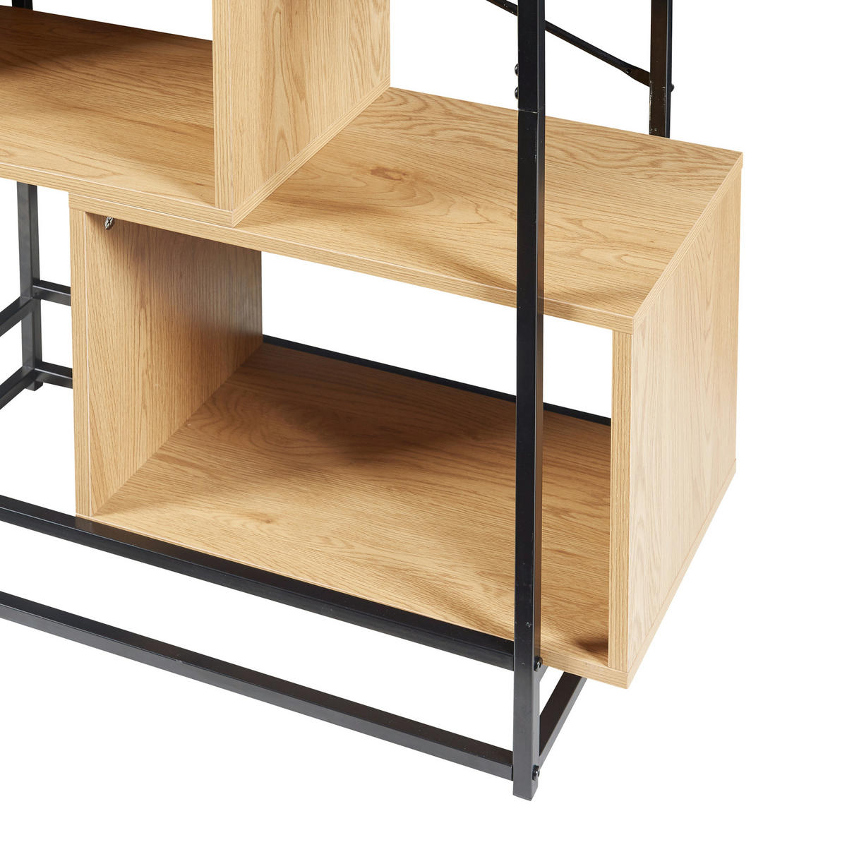BÜCHERREGAL Rennebu - Eichefarben/Schwarz, Holzwerkstoff/Metall (80/126/33cm) - [en.casa]