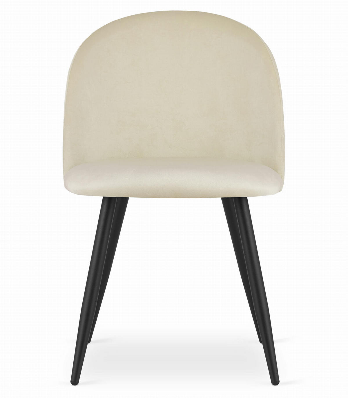 ESSZIMMERSTUHL BELLO beiger Sitz, schwarze Beine - Beige/Schwarz, Textil (46/76.5/42.5cm) - Valora