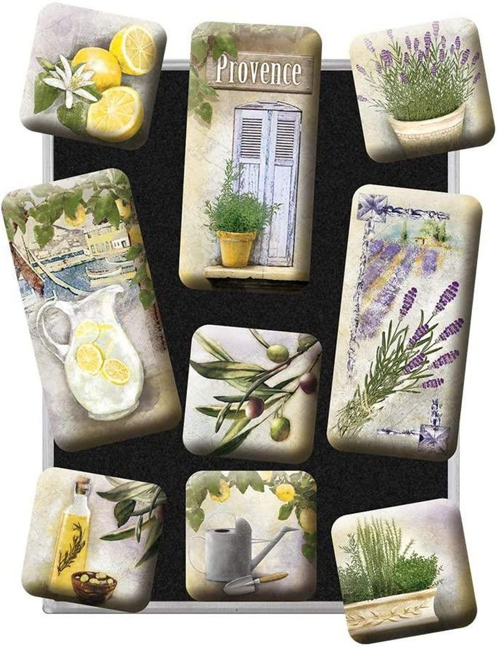 MAGNETSET 9-teilig Home & Country Provence - Multicolor, Metall (7/9/2cm) - Nostalgic-Art