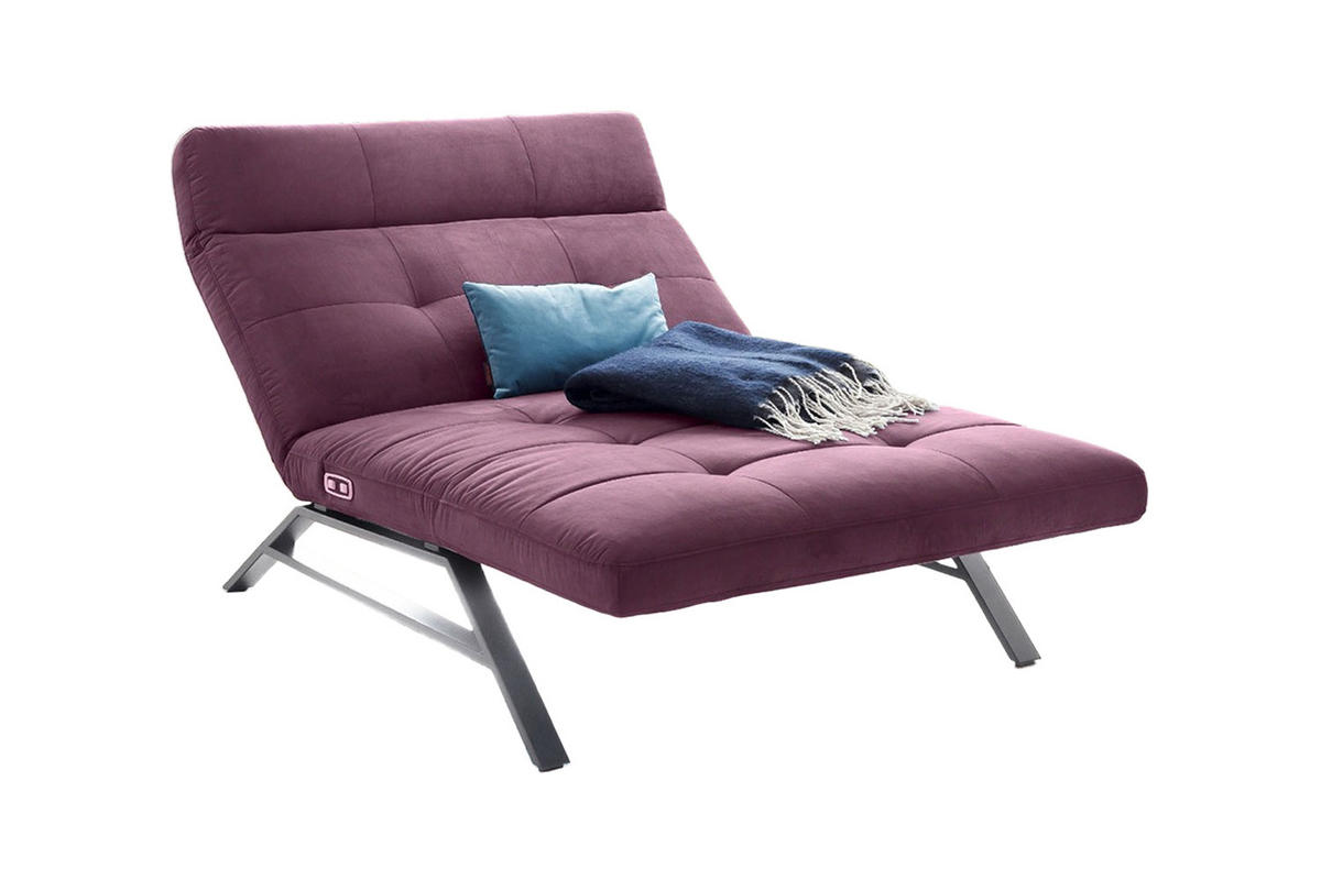 LIEGE AMERIVA Violett Velvet - Silberfarben/Violett, Textil (120/110/158cm) - KAWOLA