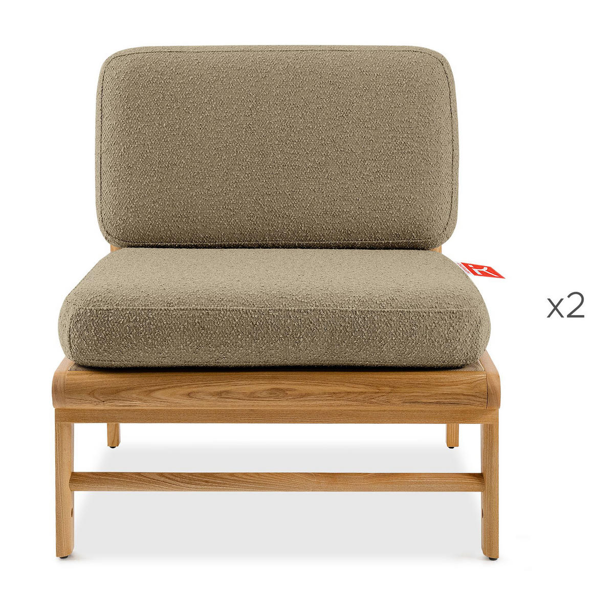 LOUNGESOFA ATREDA rechts - Beige, Holz/Textil (300/80/175cm) - KONSIMO®