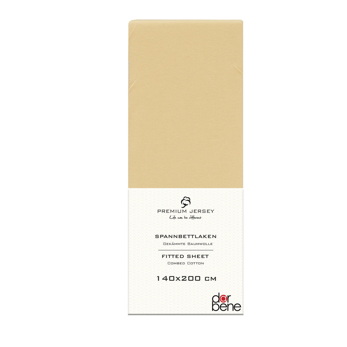SPANNBETTLAKEN Premium Jersey Baumwolle - Sandfarben, Naturmaterialien (140/200cm) - DarBene