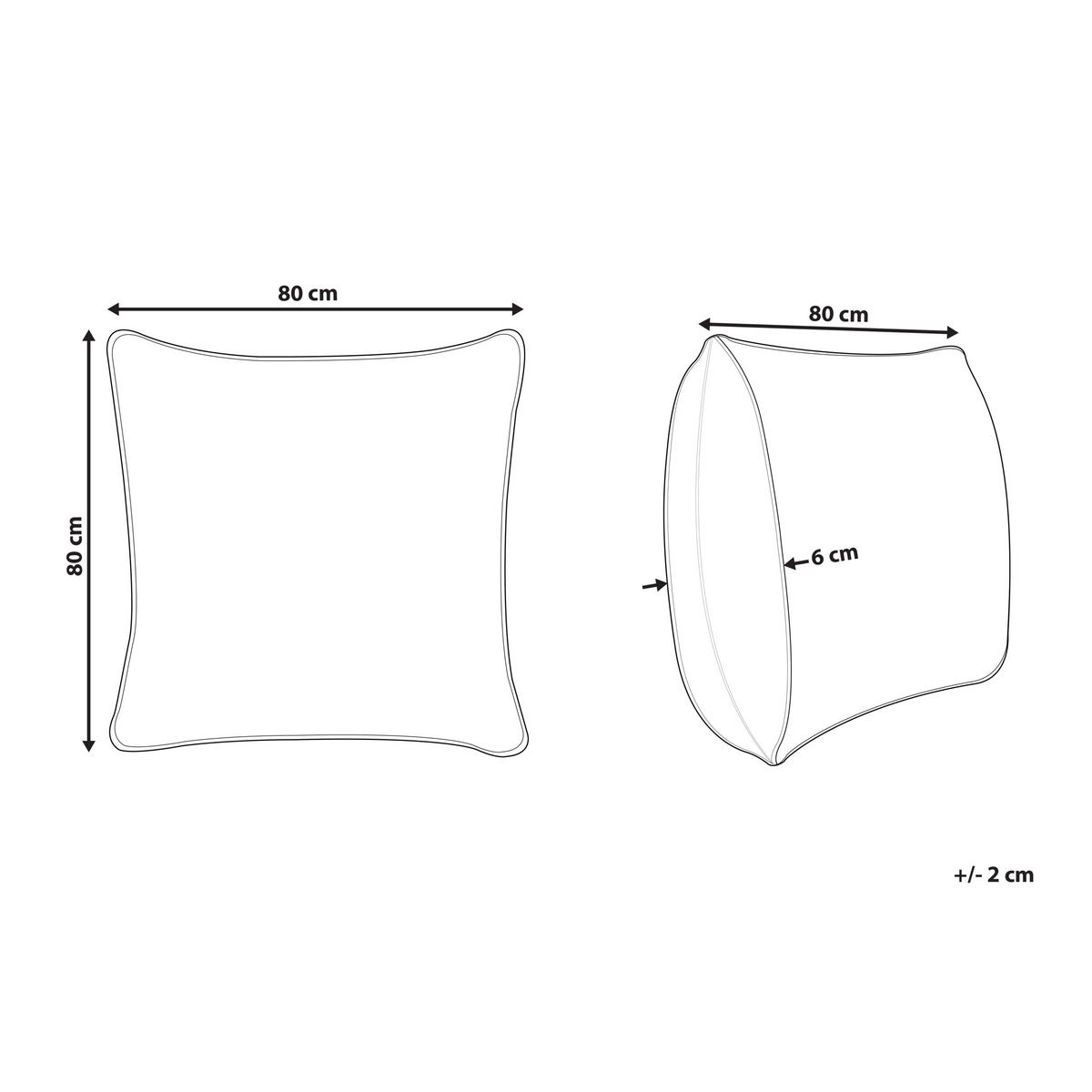 KOPFKISSEN Weiß 80/80 cm Teide - Weiß, Naturmaterialien (80/80cm) - Beliani