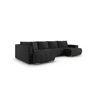 WOHNLANDSCHAFT Armanda - Schwarz, Holzwerkstoff/Textil (392/83/185cm) - Fun Möbel