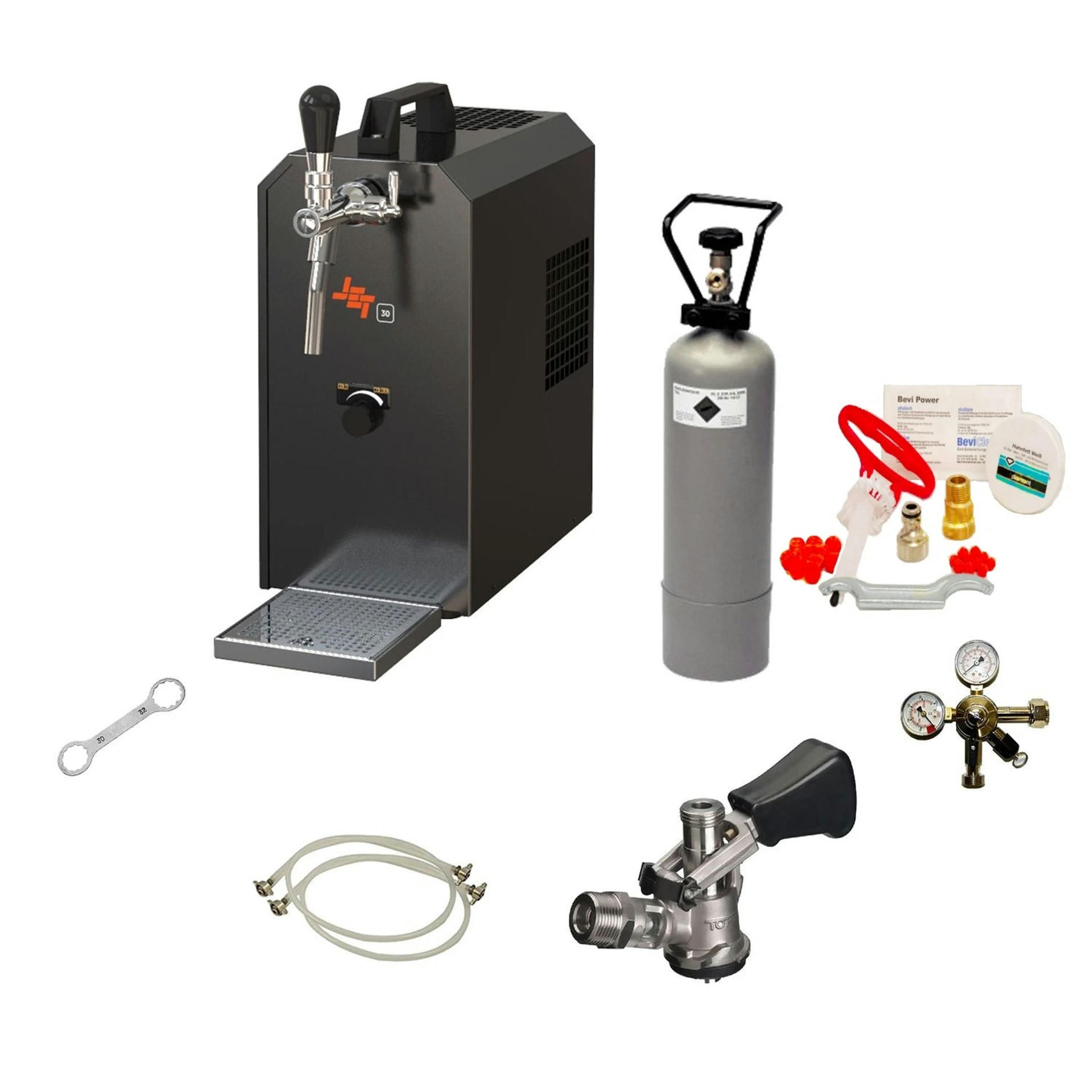KOMPLETT Set - Zapfanlage JET 30 Bierkoffer - Ahornfarben, Metall (16.7/36.8/28.1cm) - ich-zapfe