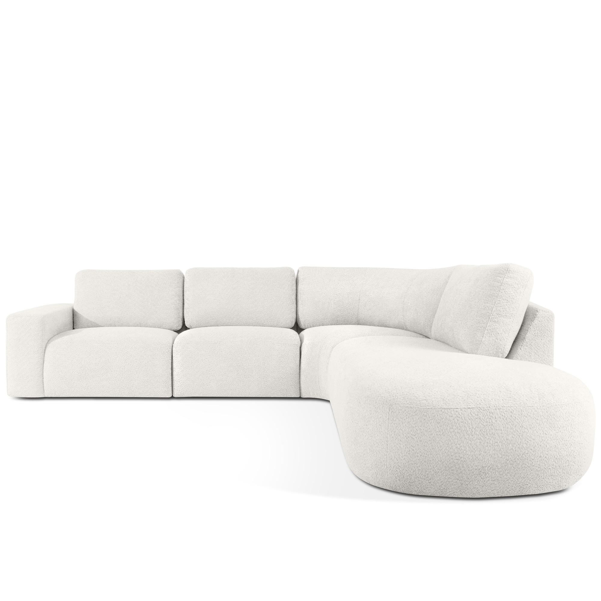 ECKSOFA RECHTS ZUCCO, Ecru - Ecru, Holz/Holzwerkstoff (304/293cm) - KONSIMO®
