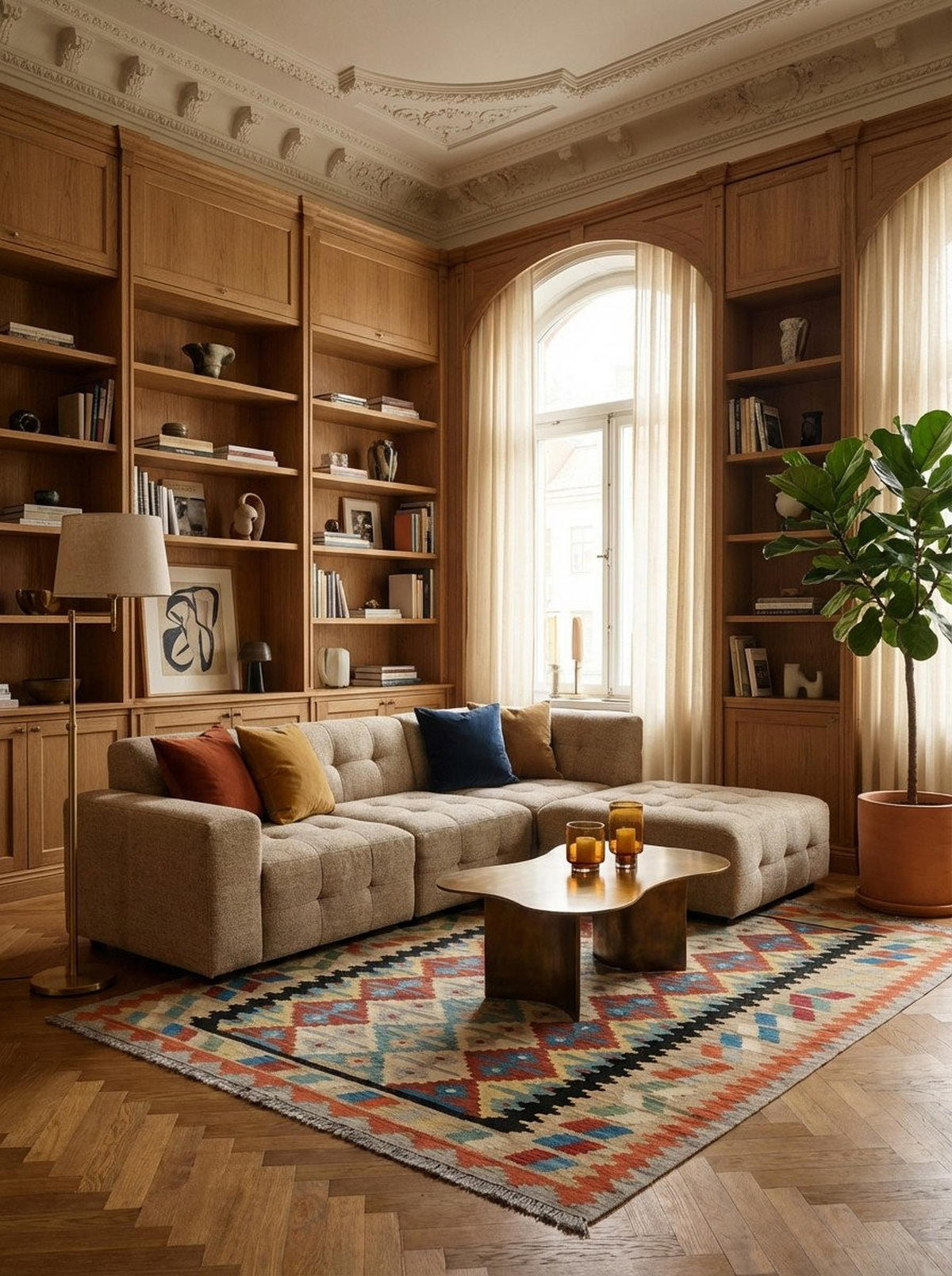 HANDWEBTEPPICH Kelim Gashgai Beige 195/154 cm Schurwolle - Beige, Textil (154/195cm) - Looma