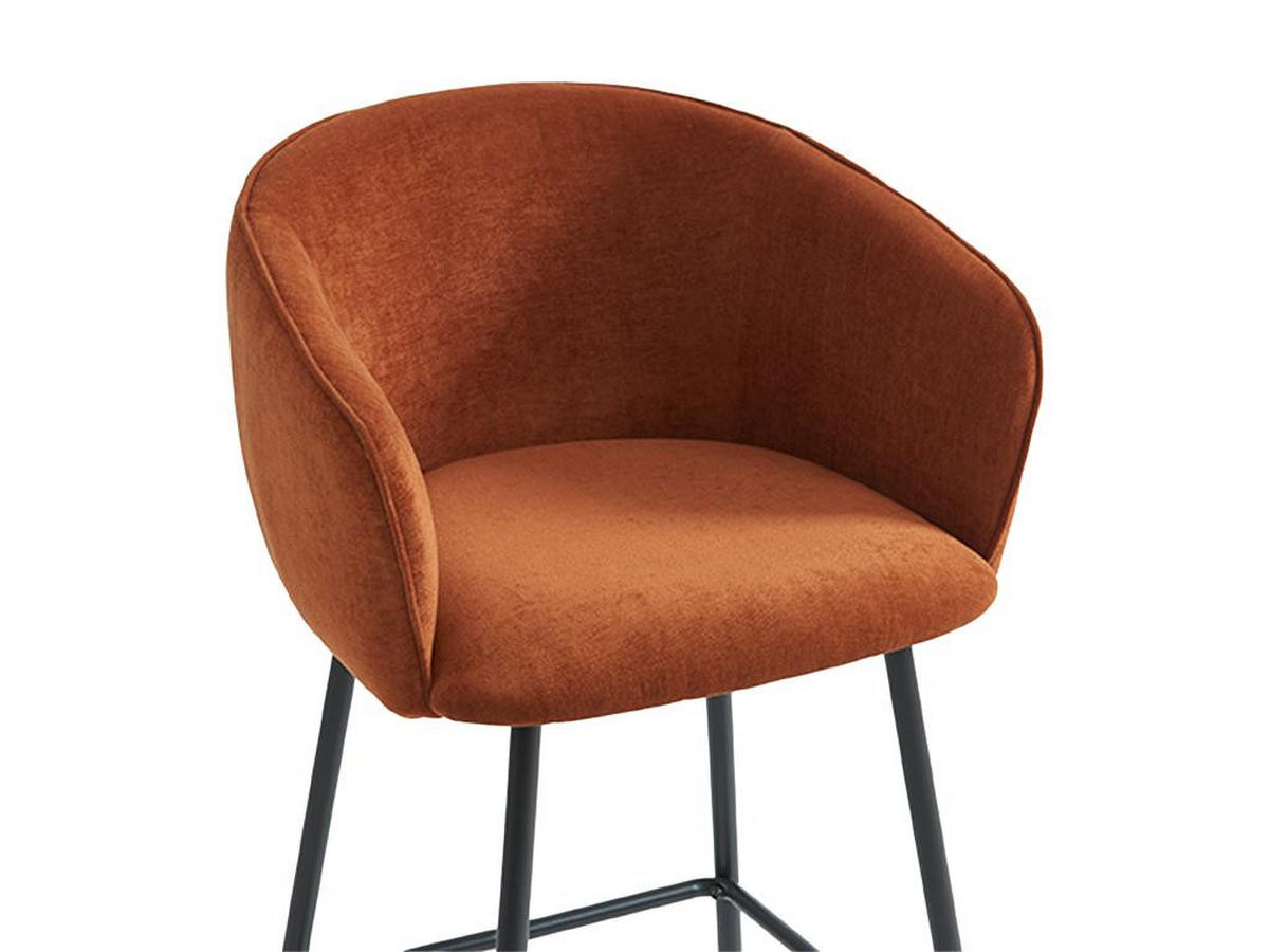 BARHOCKER 2er-Set - Stoff & schwarzes Metall - Terracotta - LAZONI - Braun, Textil (52/101/54cm) - Pascal Morabito