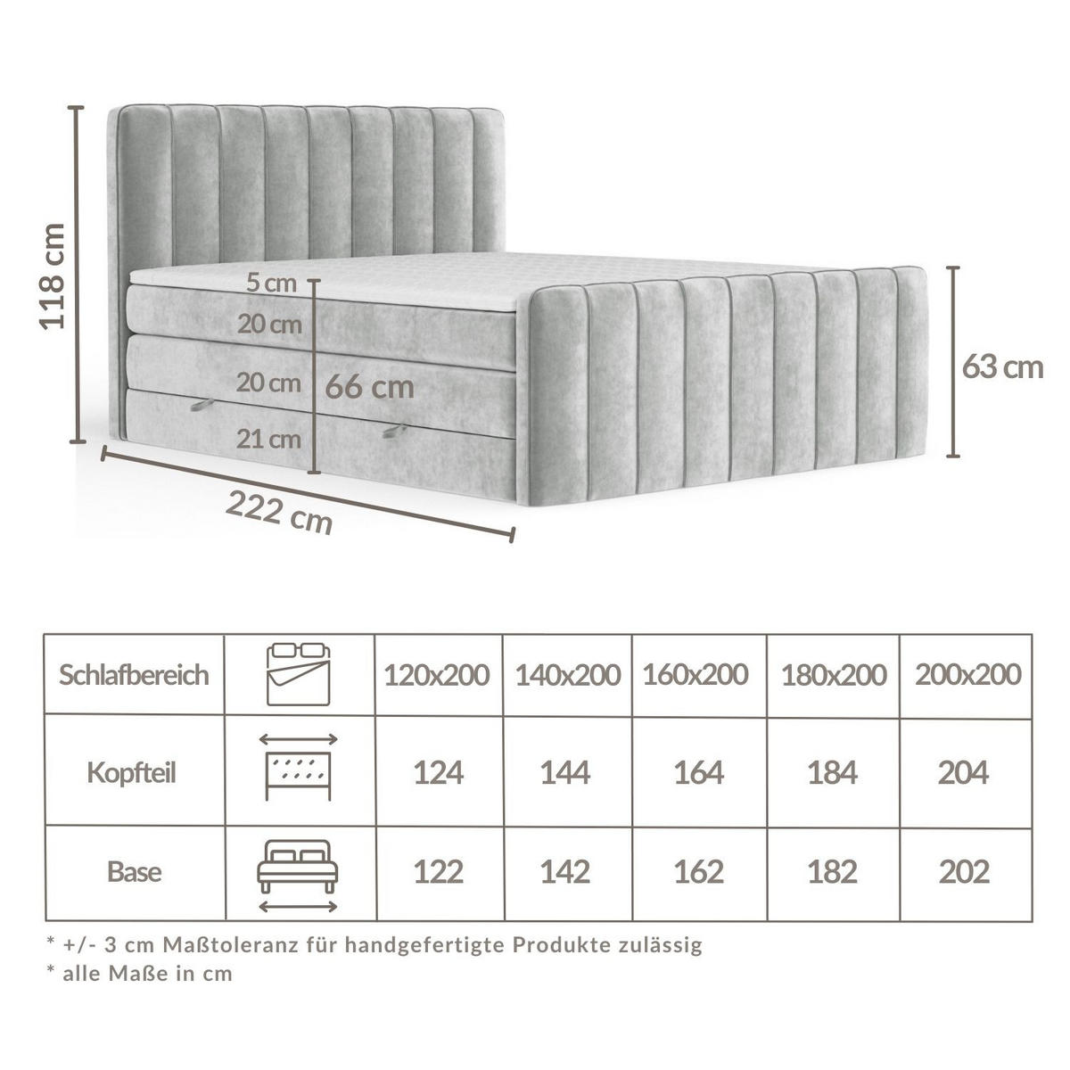 BOXSPRINGBETT Novara Rosa 140/200 cm - Schwarz/Rosa, Holz/Holzwerkstoff (140/200cm) - Maison de Reve