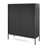 HIGHBOARD Nova Schwarz / Schwarz 104 / 39 / 125cm - Schwarz, Holz/Holzwerkstoff (104/125/39cm) - Feldmann-Wohnen