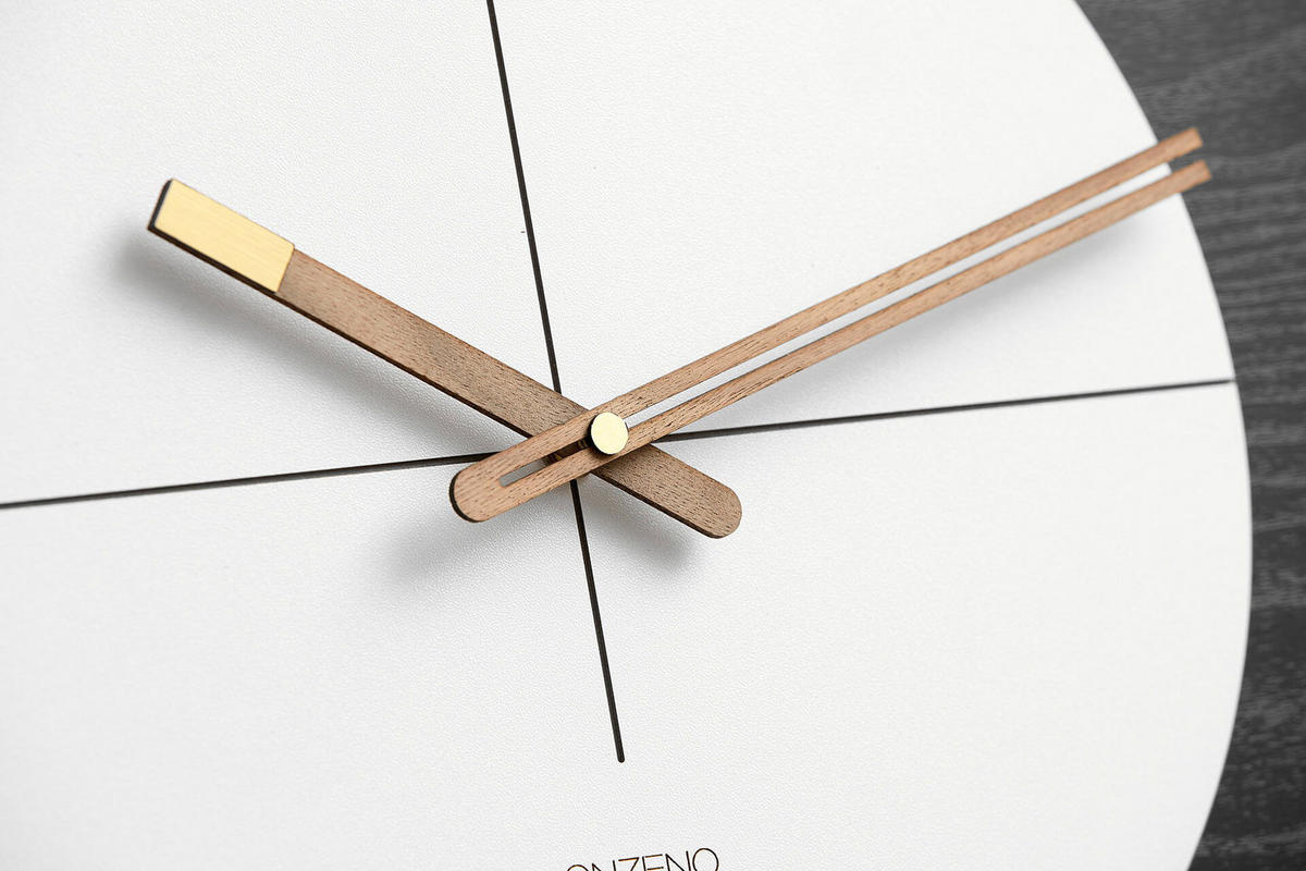 WANDUHR Design Schwarz-Weiß 40/40 cm - Schwarz, Holzwerkstoff (0.78/40/1cm) - ONZENO