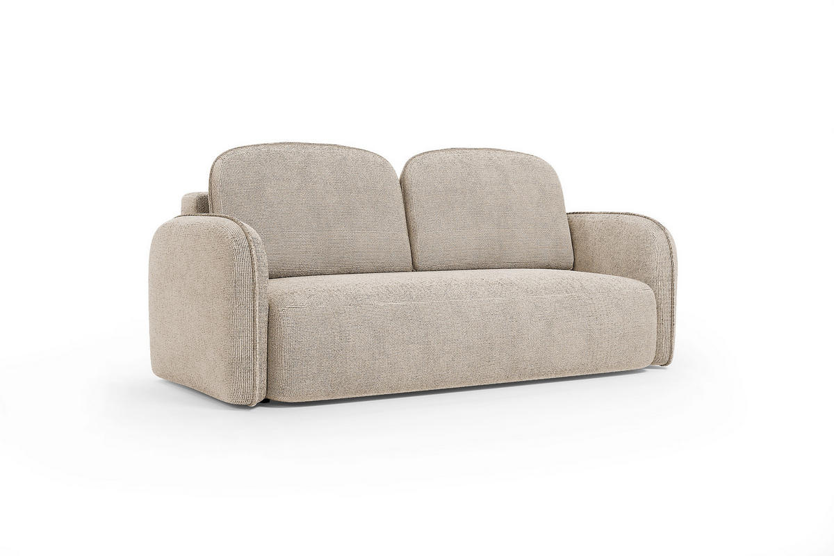 SCHLAFSOFA Freude – Beige, mit Schlaffunktion und Bettkasten - Beige, Textil (219/95/108cm)