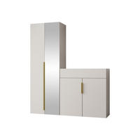GARDEROBE-SET Kerkin II - Sandfarben/Goldfarben, Holzwerkstoff/Kunststoff (70/200/42cm) - MIRJAN24