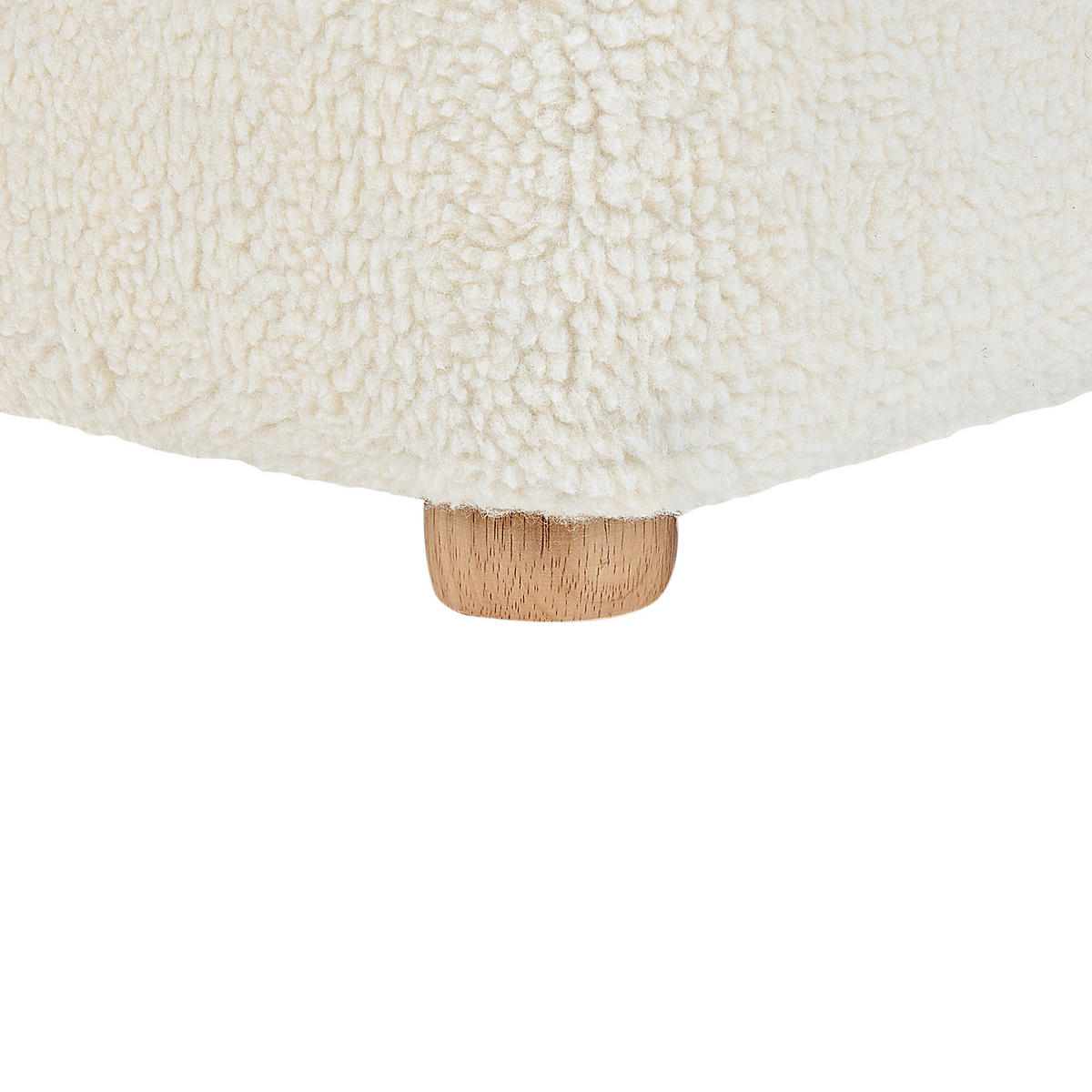 KINDERSESSEL Teddy-Optik cremeweiß Tierform Einhorn Lulea - Hellbraun/Weiß, Kunststoff/Textil (50/75/54cm) - Beliani