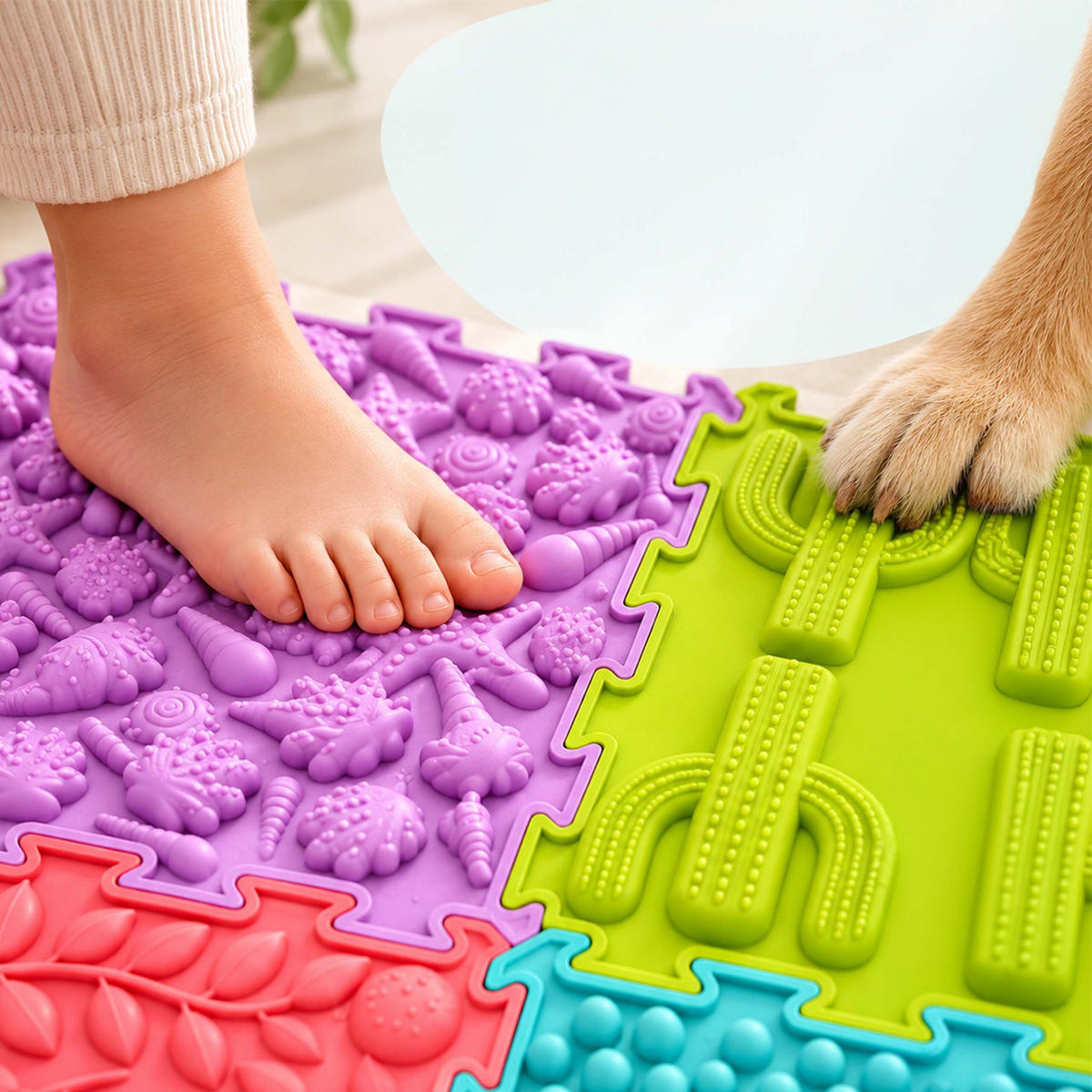 PODLOŽKY Barevné senzorické 6-dílná sada silikon - různobarevná, plast (24.5/24.5cm) - Relaxdays