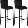 BARHOCKER 2er Set Lederlook Schwarz - Schwarz, Textil/Metall (43/110/49cm) - CLP