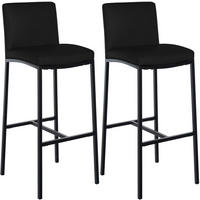 BARHOCKER 2er Set Lederlook Schwarz - Schwarz, Textil/Metall (43/110/49cm) - CLP
