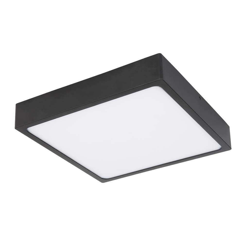 LED DECKENLEUCHTE Metall Graphit Opal - Schwarz, Metall (17/17/2.6cm)