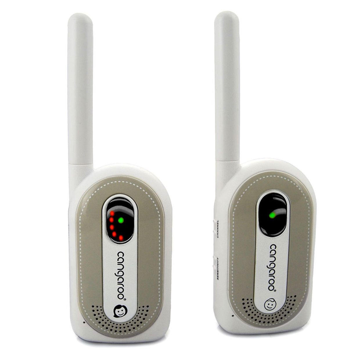 BABYPHONE Maternal Instinct grau bis 1,3 km Reichweite, Empfänger mit Gürtelclip - Grau, Kunststoff - Moni