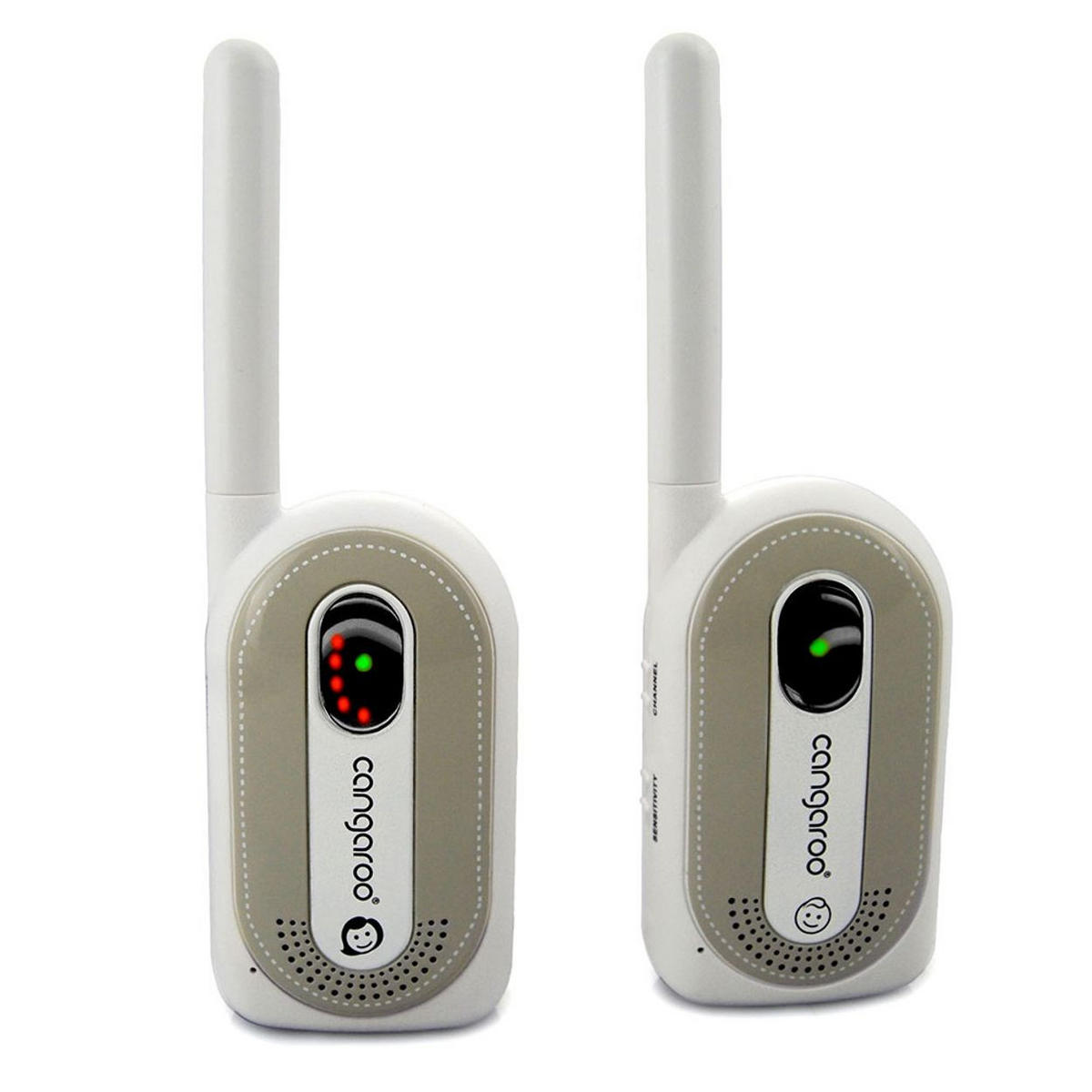 BABYPHONE Maternal Instinct grau bis 1,3 km Reichweite, Empfänger mit Gürtelclip - Grau, Kunststoff - Moni