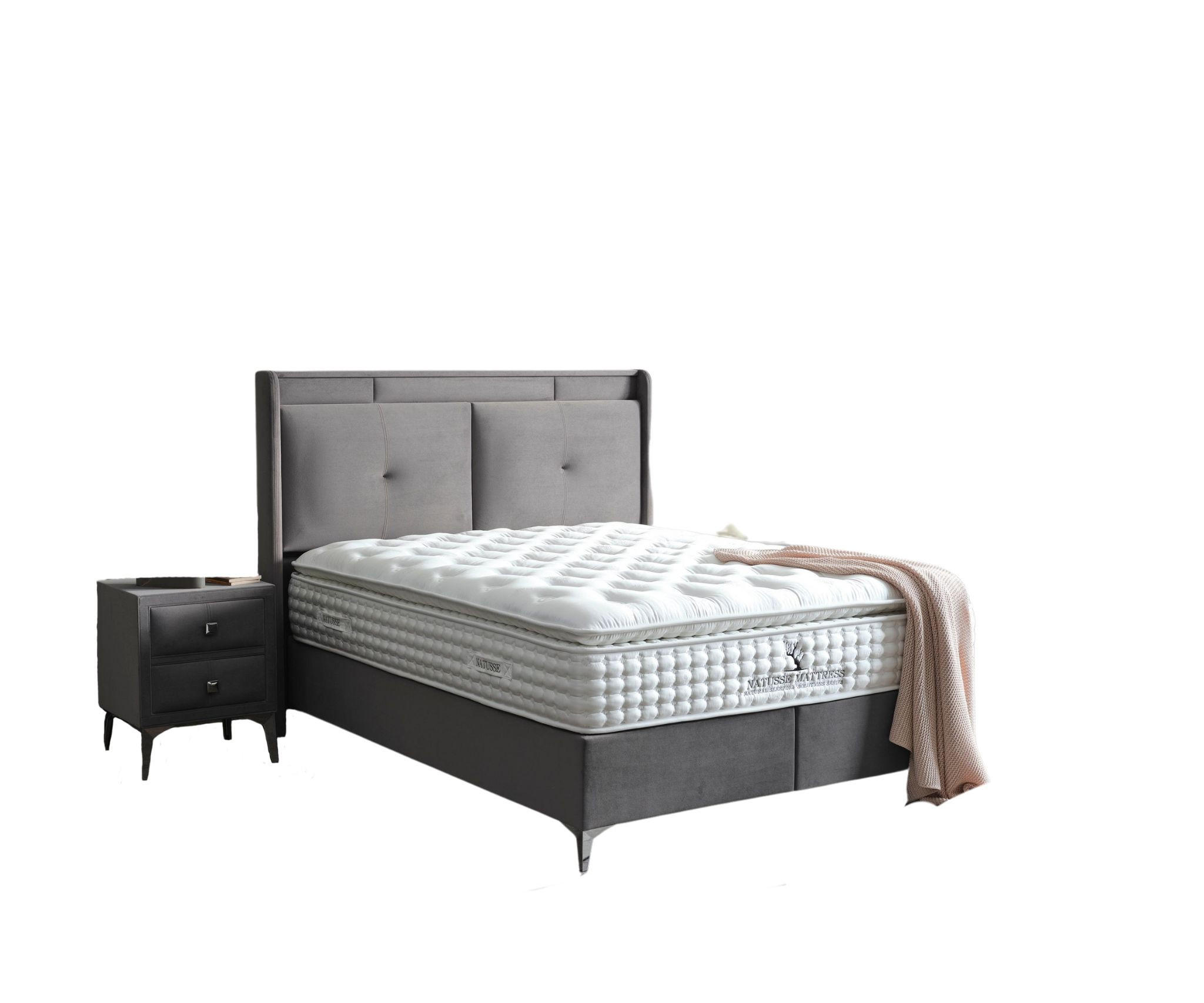 POLSTERBETT-SET Air Comfort 180x200 Grau - Bett inkl. Matratze - Grau, Metall (180/200cm) - Villa Möbel
