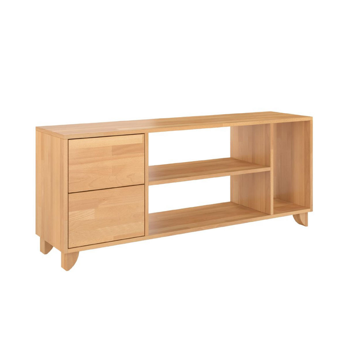 MASSIVHOLZ-TV-SCHRANK Viveca, Buche - lackiert, Naturfarben - Buchefarben, Holz/Buchenholz (140/57.4/45cm) - Visby