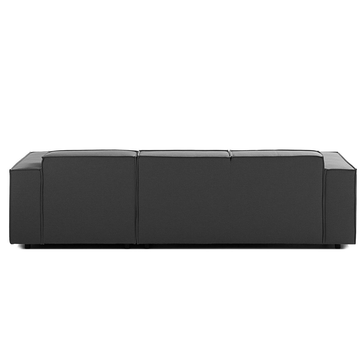 ECKSOFA mit Longchair - Anthrazit/Schwarz, Kunststoff/Textil (260/177cm) - home24