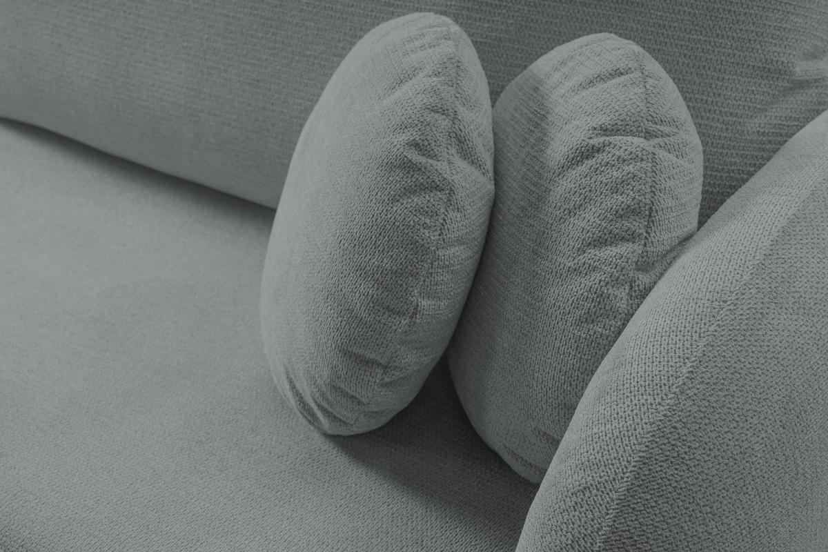 ECKSOFA AMICO L-S Grau Geflochtener Stoff mit Schlaffunktion - Grau, Holz (248/174cm) - MASSENO