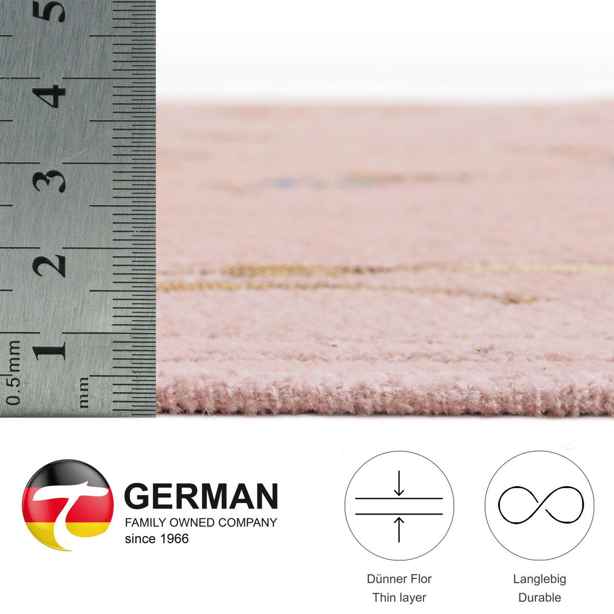 FLACHWEBTEPPICH Flomi Florence 240x340 cm - Rosa, Textil (240/340cm) - THEKO