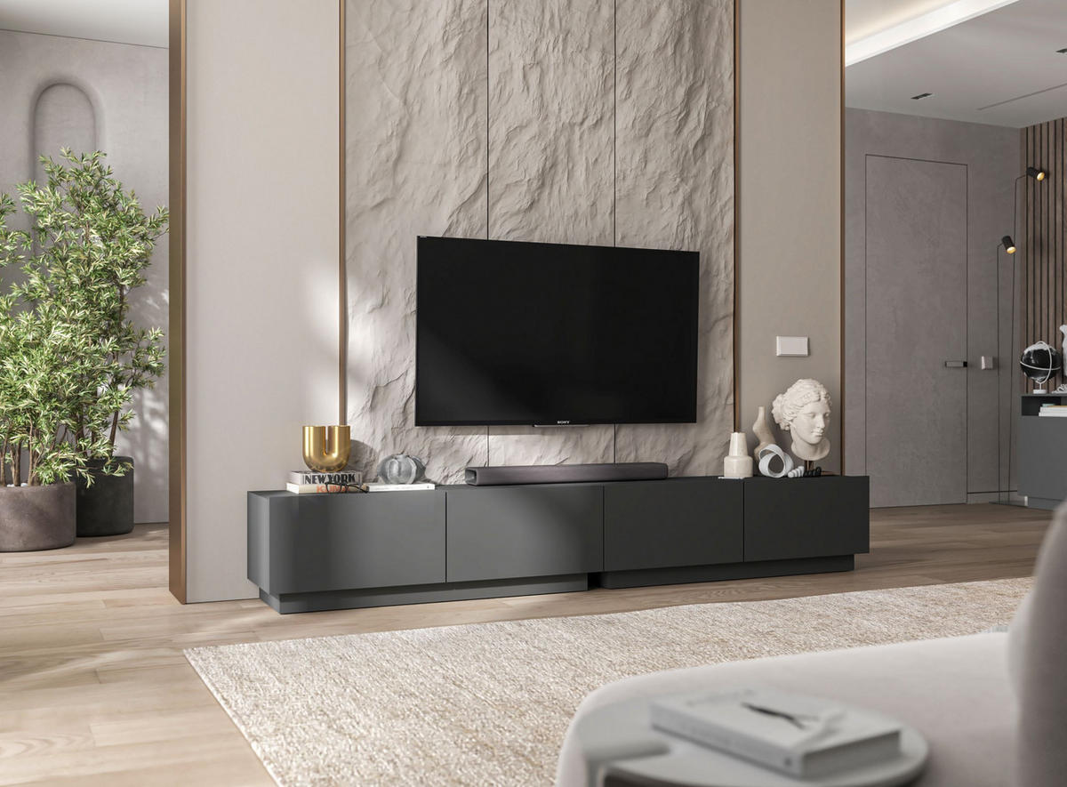 TV-SCHRANK Enjoy Graphit matt Loft 120 cm - Grau, Holzwerkstoff (120/37/35cm) - Meble Lindner