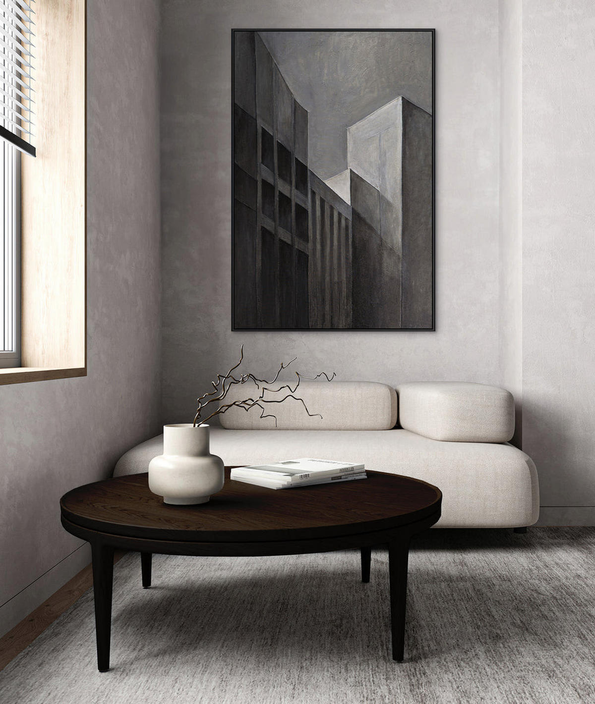 GEMÄLDE Stadtkonturen Schattenfugenrahmen Schwarz 120x80 cm - Schwarz, Holz (120/80cm) - YS-art gallery
