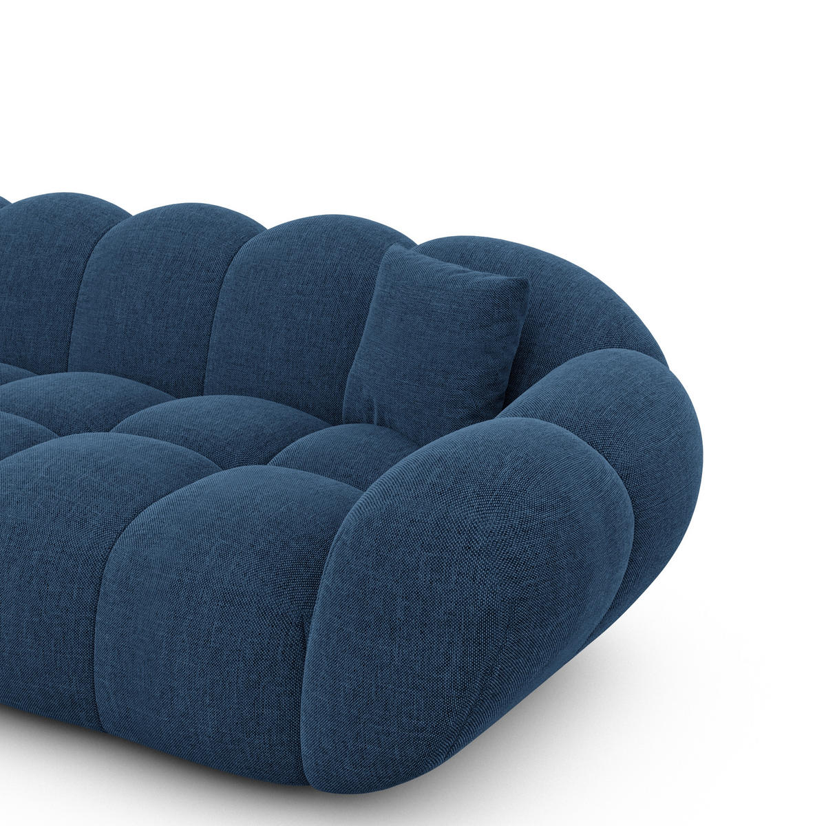 ECKSOFA Liva Dunkelblau Strukturstoff - Dunkelblau, Textil (258/258cm) - VAROYAL