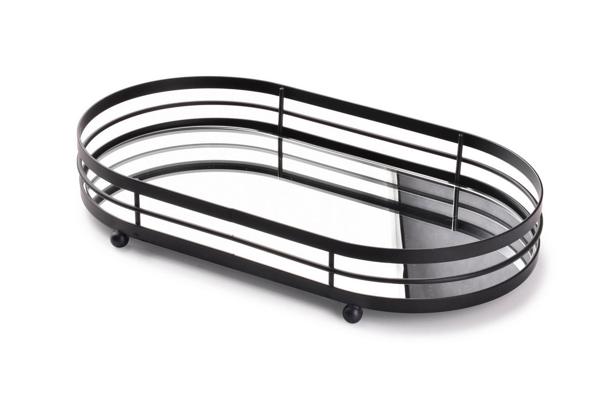 TABLETT Cedric Schwarz 33/19/5.5 cm Glas - Schwarz, Glas (19/5.5/33cm) - Mondex