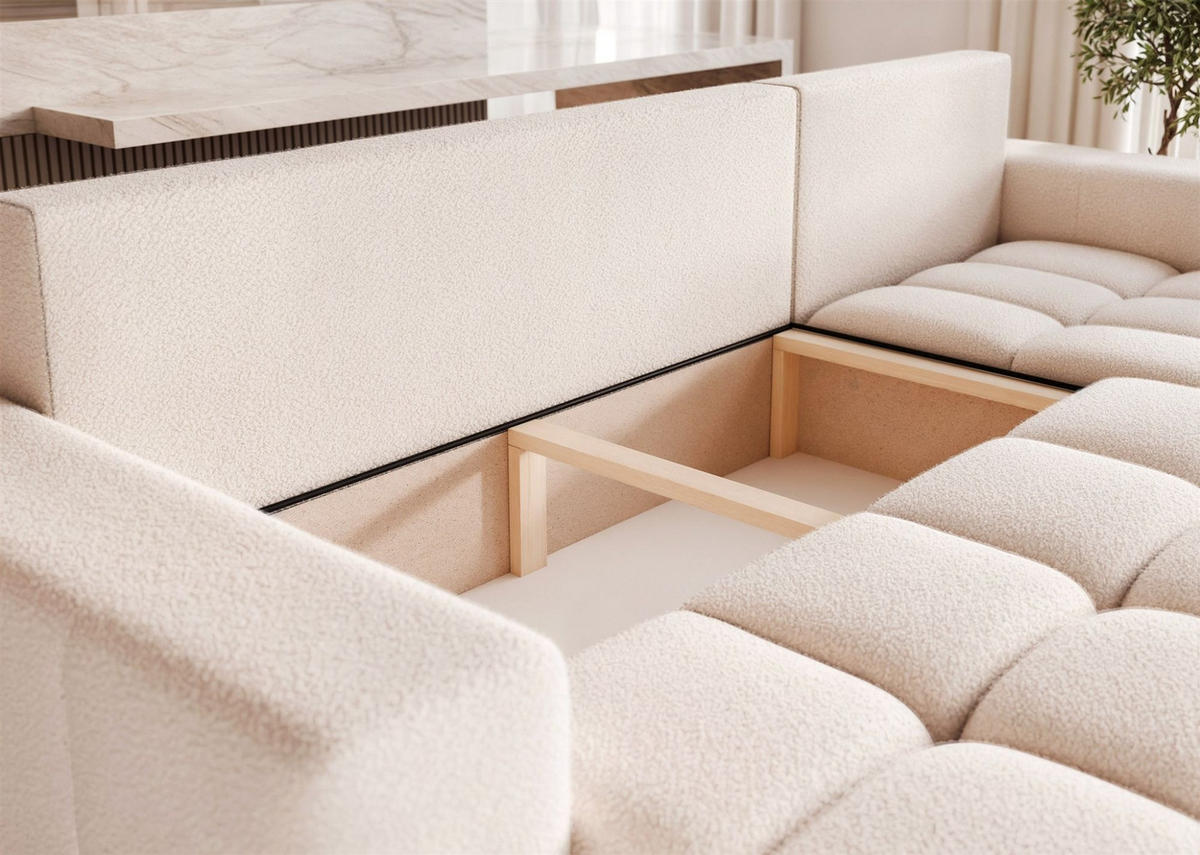 ECKSOFA Anabel Mit Schlaffunktion - Weiß, Holzwerkstoff/Textil (145/248cm) - Fun Möbel