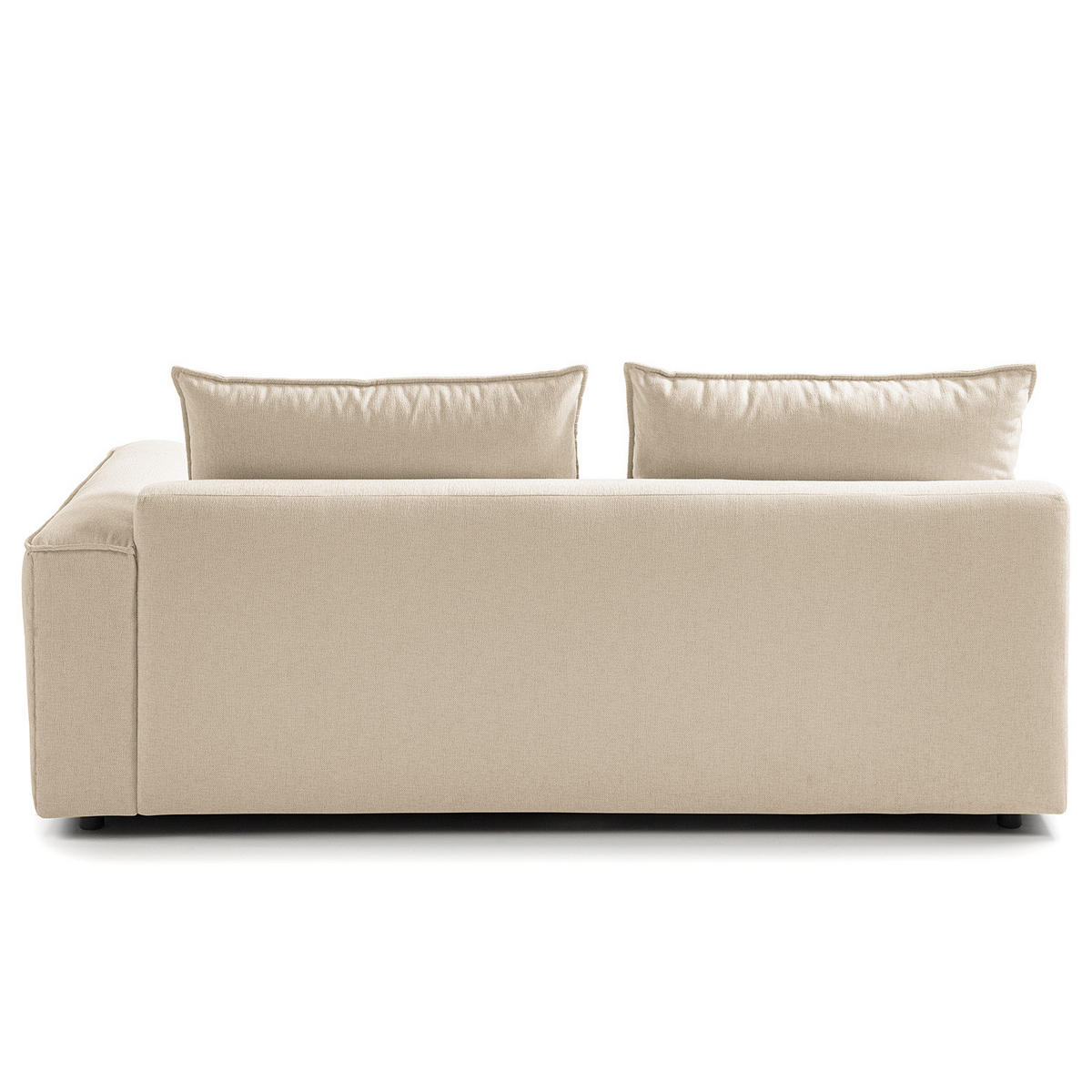2,5-SITZER SOFA - modular - Beige/Schwarz, Holz/Kunststoff (189/80/99cm) - home24