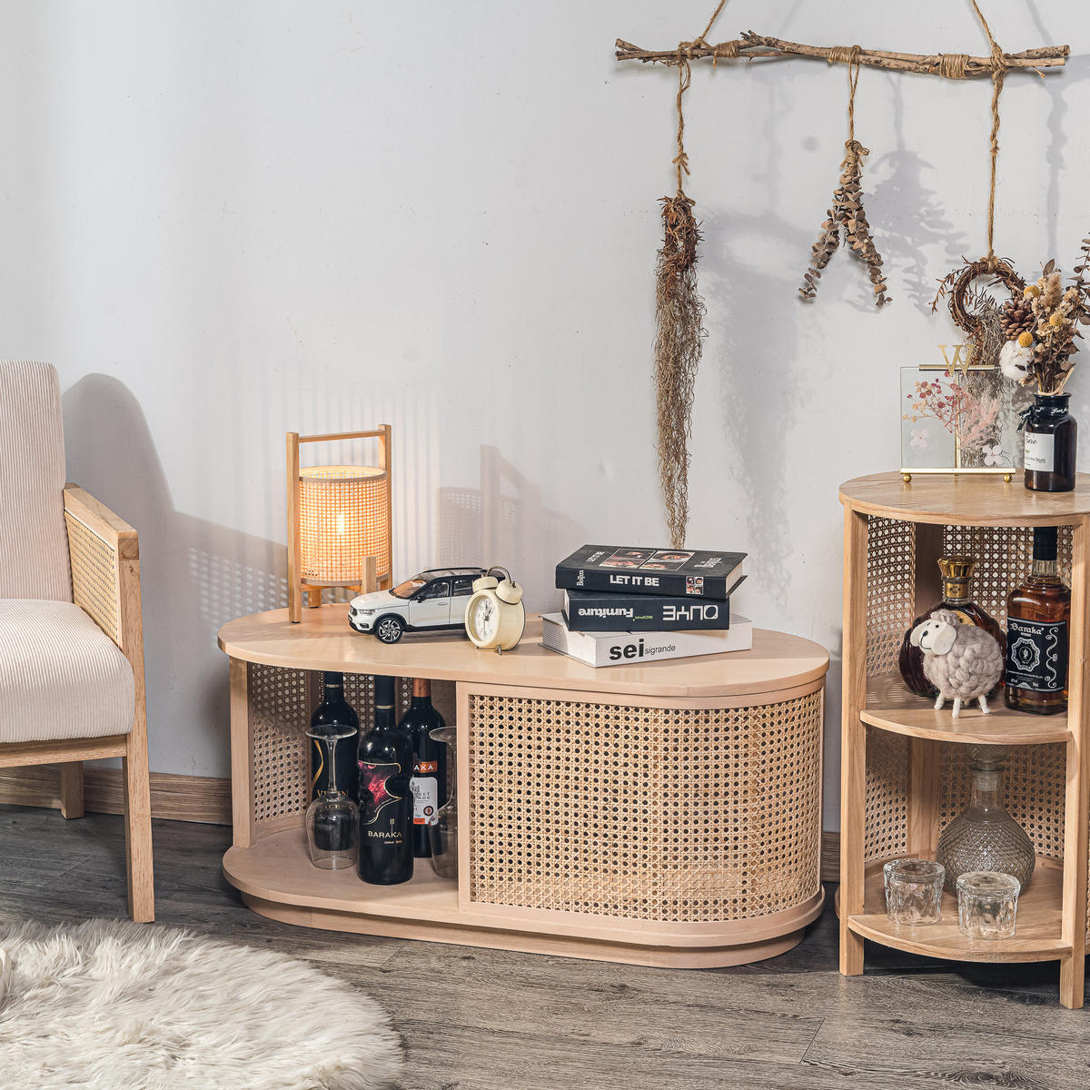 COUCHTISCH Rund Braun 90 x 40 x 40 cm - Braun, Holz (40/90/40cm) - Nordlys
