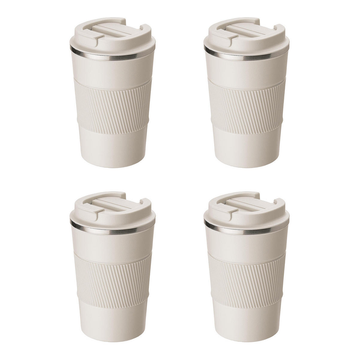 KAFFEEBECHER (4er Set) To Go - Beige, Metall (0.5L) - Butlers
