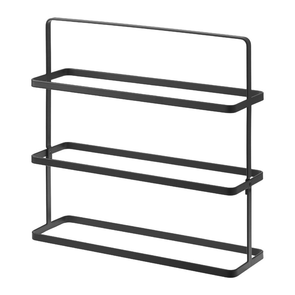 SCHUHREGAL Tower schwarz 50/46/14 cm schmal tragbar - Schwarz, Metall (50/46/14cm) - Yamazaki