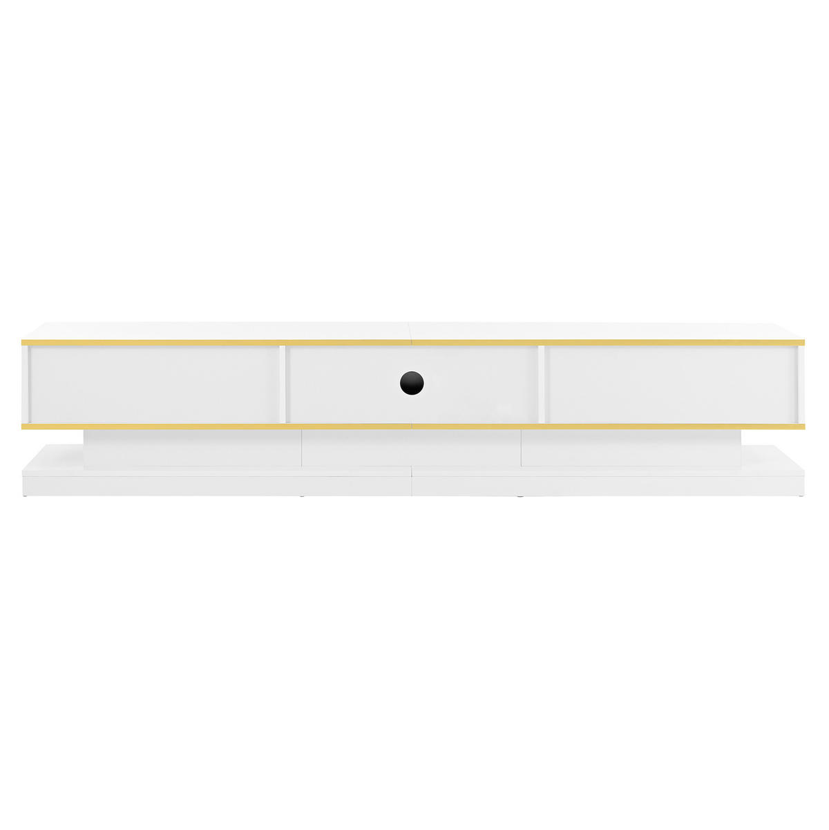 TV ormarić 200/40/40 cm toplo bijeli od iverice s 3 ladice i otvorenim policama - bijela, drvni materijal (200/40/40cm) - OKWISH