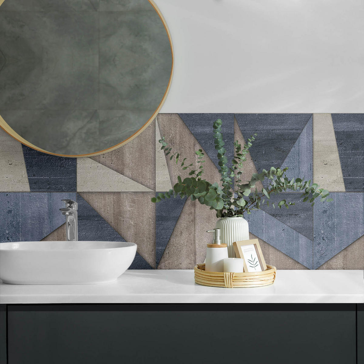 WANDPANEEL 100x50 cm selbstklebend Urbanite - Taupe, Kunststoff (50/1.6/100cm) - Wallfluent